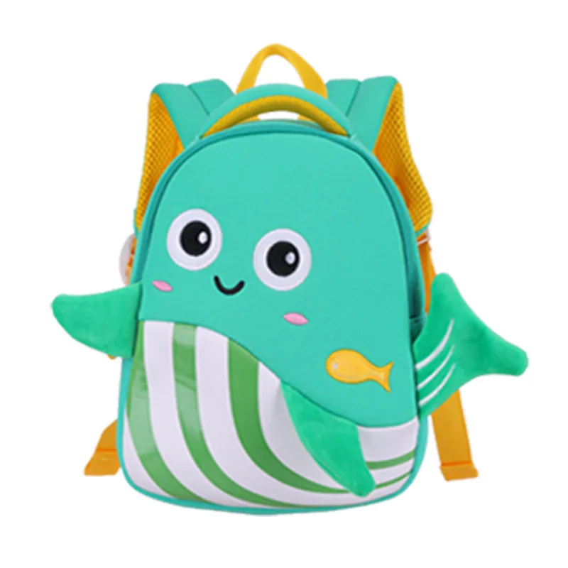 

Cute Whale Shape Shoulder Purse Bag Baby Children Anti-Lost Back Pack Neoprene Knapsack Mini Kindergarten Kids Cartoon Backpack