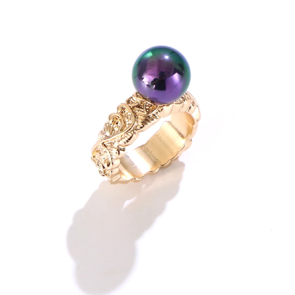

Hawaiian Rings Pearl Polynesian Style Rings Gold Plated Jewelry Wholesale