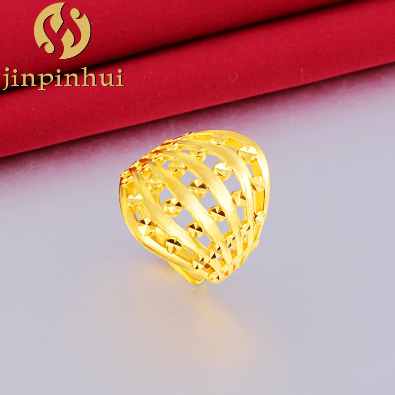 

Jinpinhui jewelry Vietnam sargent female style European and American fashion big ring copper gold-plated big flower female ring