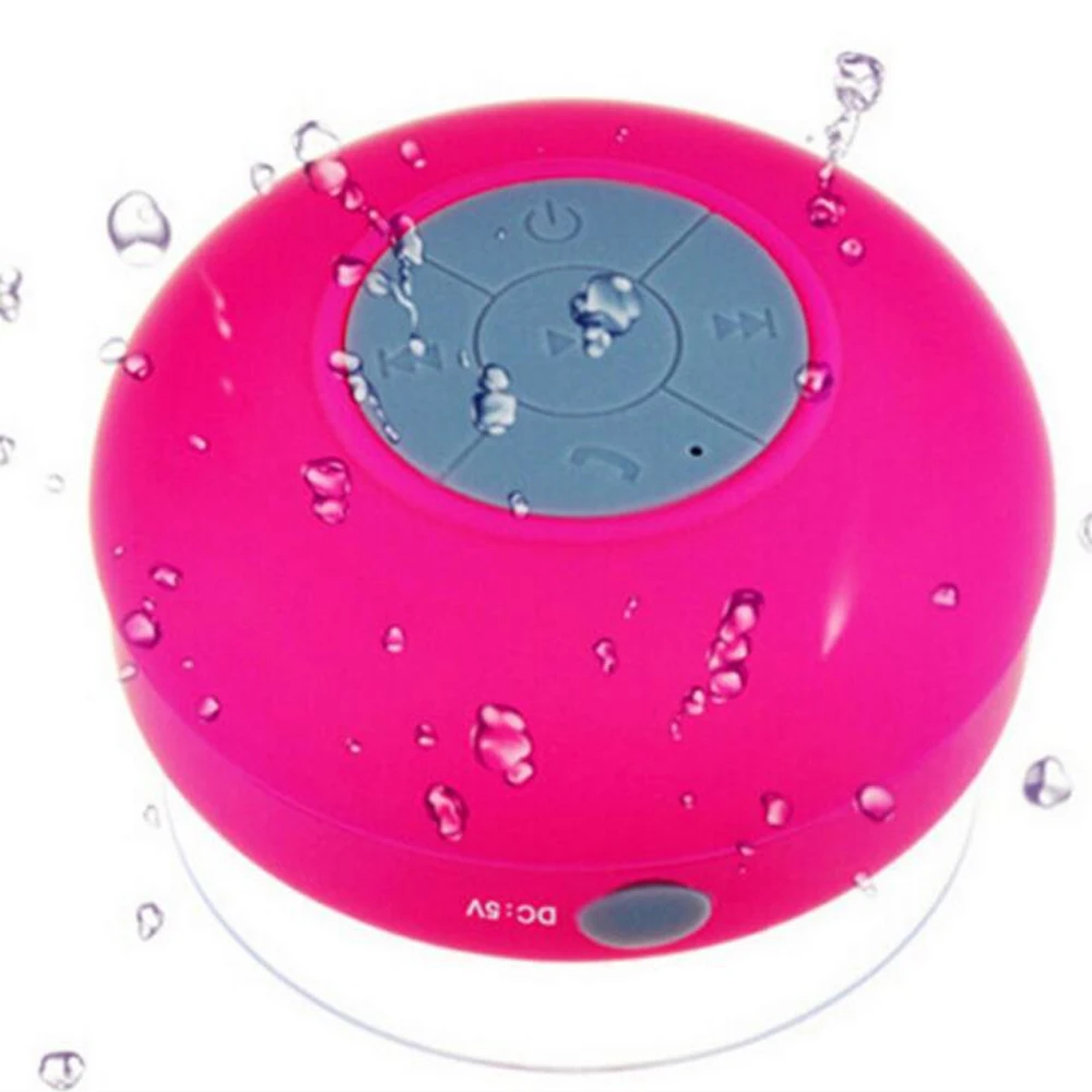

Cheap Portable Waterproof Wireless Mini BT Shower Speaker mic loud Sound with Box Receive Call Music Suction Speakers, Black/sliver/red/gold/blue/pink