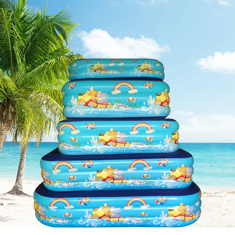 

Above Ground Pool Outdoor Inflable kids Swimming Inflatable Pool, Blue