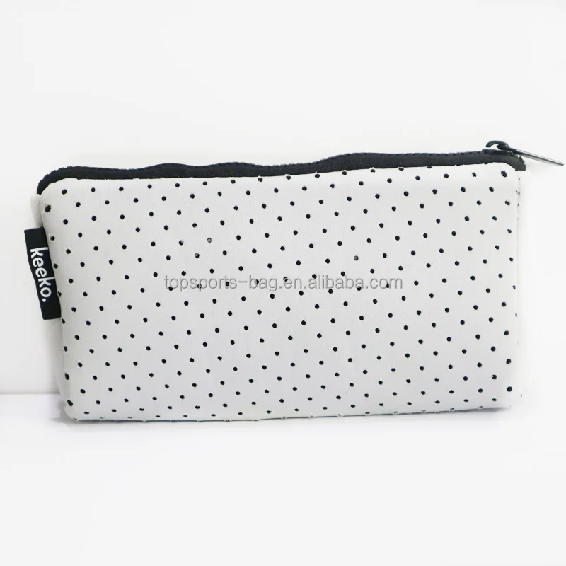 

Perforated Handy Blank White Neoprene Makeup Pouch Bag Kit Organizer