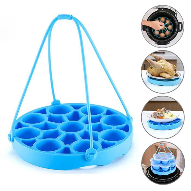 

Reusable Highly Quality 9 Hole Portable Silicone Egg Steamer Rack With Hanging Rope For Kitchen Cooker, Red,orange,blue,green,purple,pink
