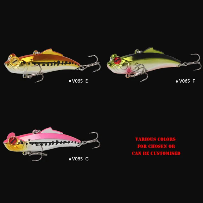 

Retail 12g 6.5CM mirror VIB sinking fish hard lure reflect light artificial pesca lure, 7 colors