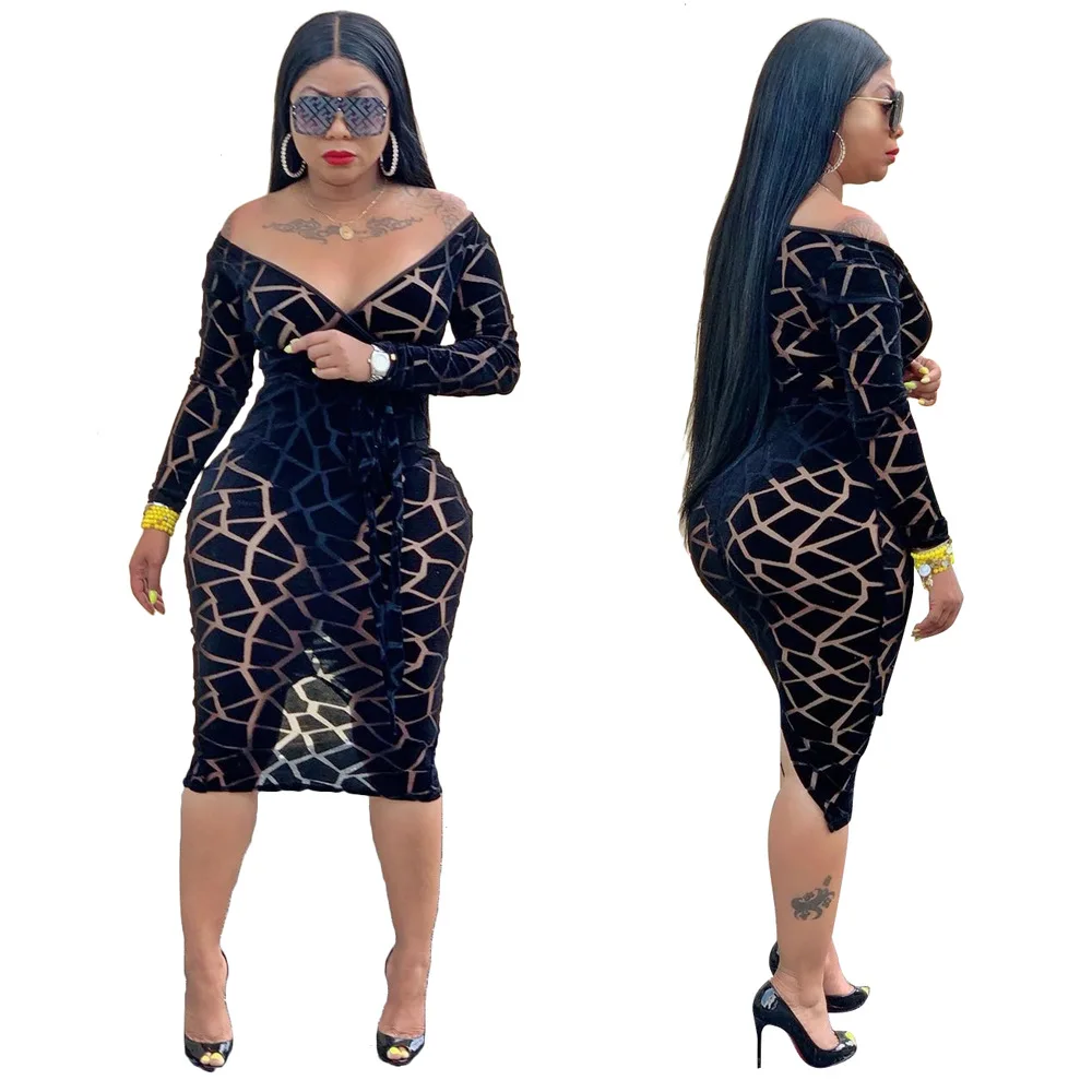 OEM Service Gauze Long Sleeve Knee Length Casual Dresses Women Party Clothes Women Dress FM-3120
