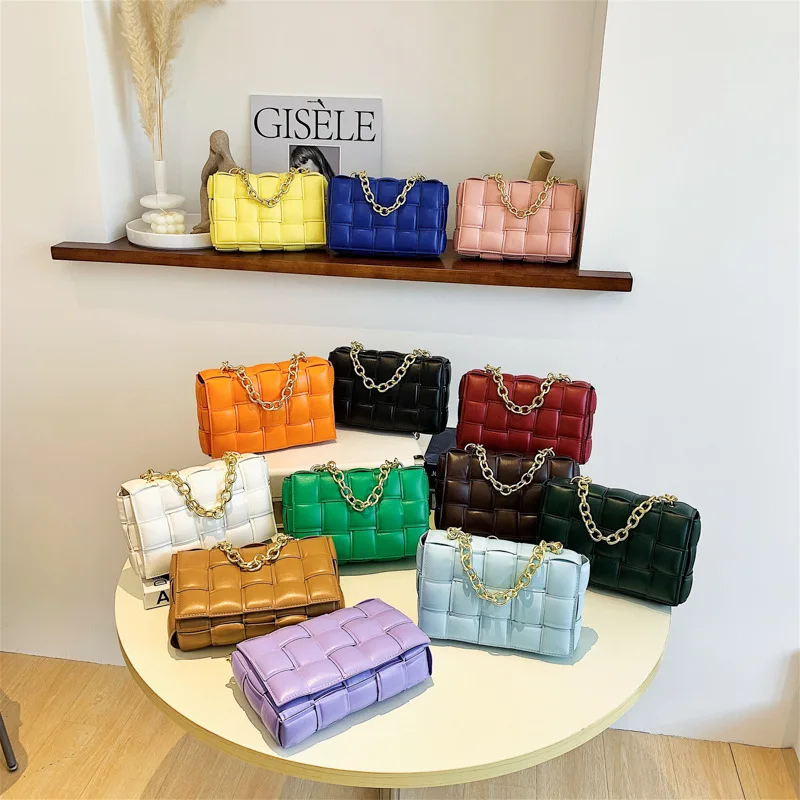 

Purse Shoulder Tote Wegan Pu Leather Chain Crossbody Messenge ladies women Hand Bags, Custom bag