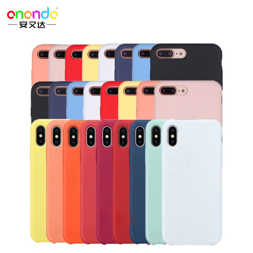 

56 Colors Luxury Liquid Silicone Rubber Phone Cover For iPhone Case With Packaging