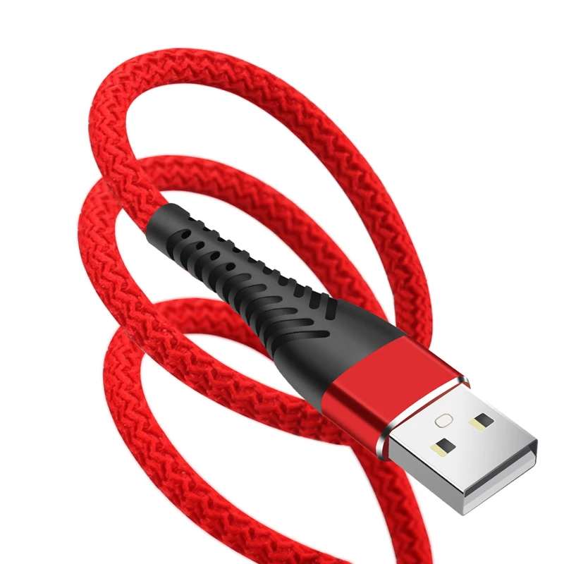 

High Quality Fish Tail 2.4A Fast Charger Sync Data USB cable Micro1M 2M for android Mobile Phone For Samsung S7 S6, White/red/black/blue