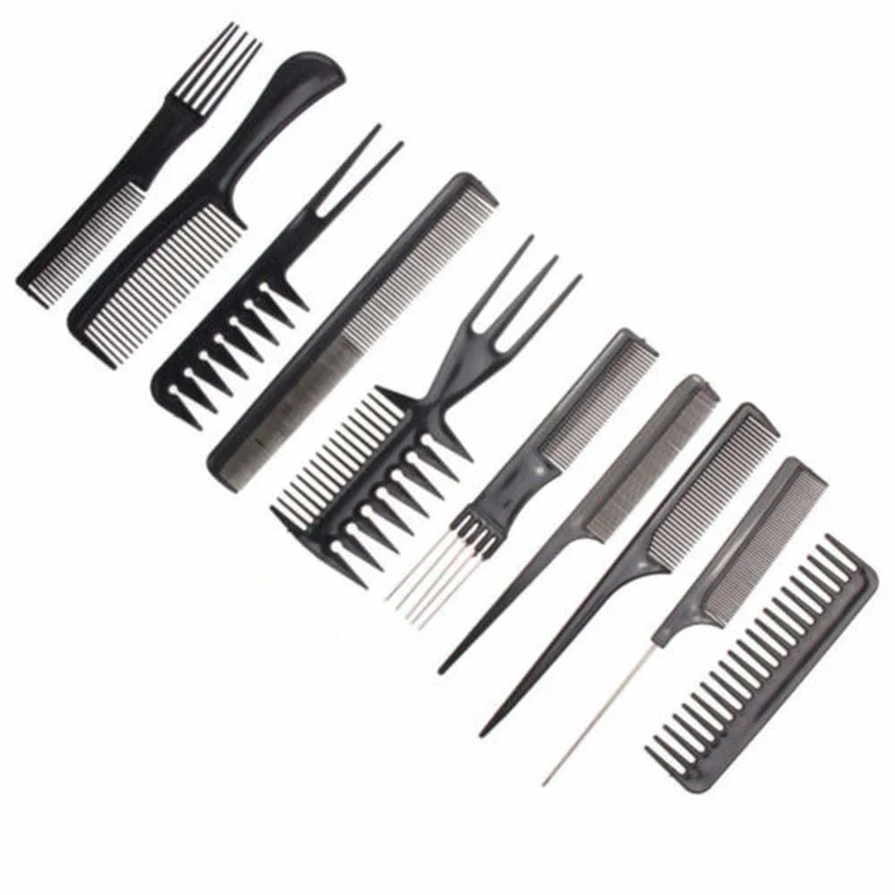 

Hair Stylists Professional Styling Comb Set Variety Pack Great for All Hair Types & Styles 10 PCS a set