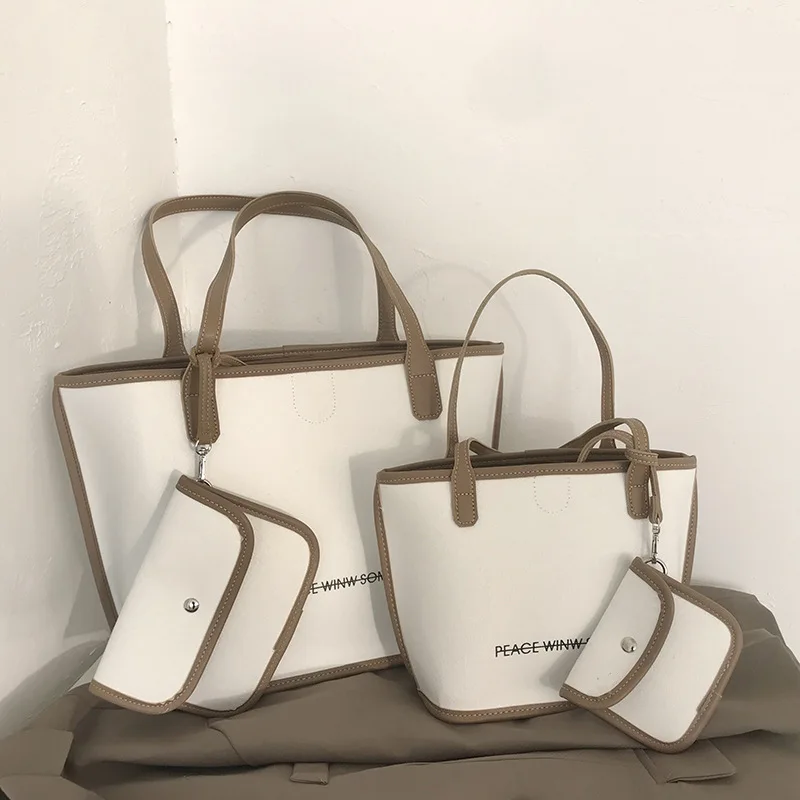 

Casual Canvas Bag For lady Single Shoulder Large Capacity Bag 2021 Shoulder Handbag Leather Luxury Tote Bags For Women Bucket, Customizable