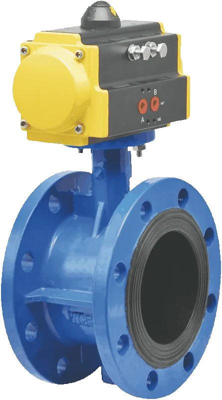 
double acting pneumatic control rotary actuator electro pneumatic butterfly valve 