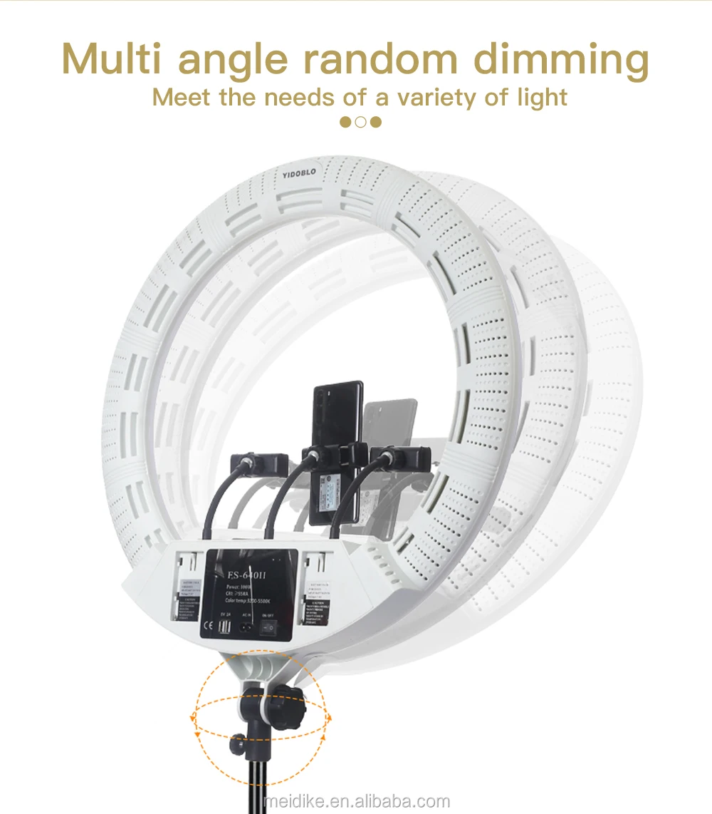 Large 22 inch led ring light 640pcs SMD LEDs with flexible phone holder FS-640 kit