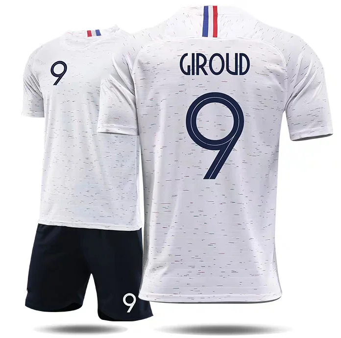 s013泰国足球批发2018世界杯客场白色足球衫mbappe 7足球球衣