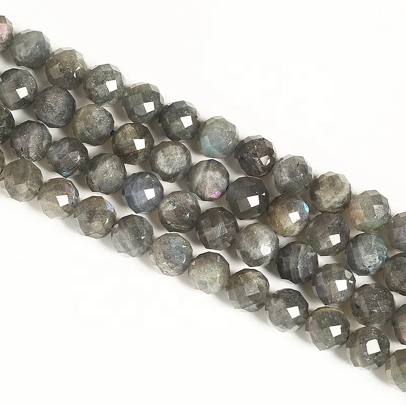 

8mm Labradorite Faceted Gemstone Crystal Waist Beads Natural Stone Round Loose Beads for Jewelry Making