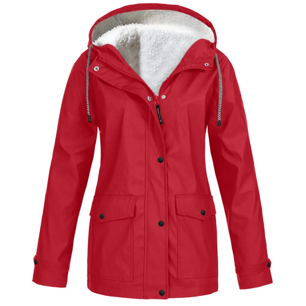 

Solid color outdoor mountaineering suit windbreaker Hoodie oversized women's coat
