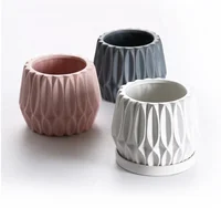 

Ceramic flower pot creative planters geometric plant pot hotsale indoor ceramic pots set