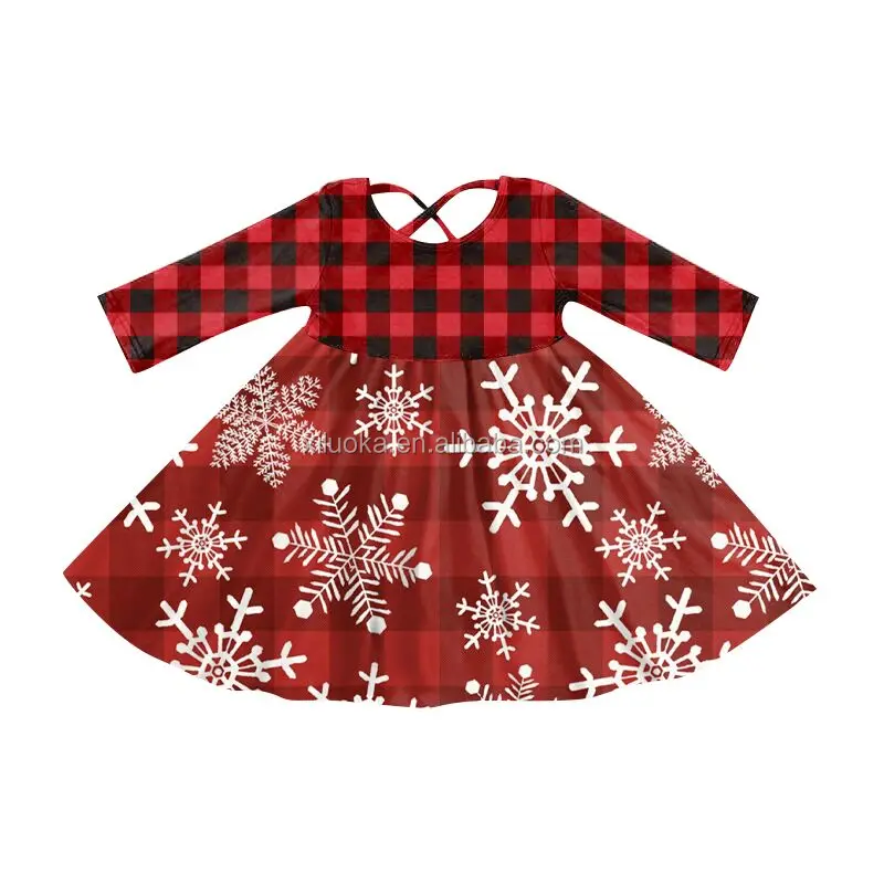 

Christmas Clothes Wholesale Online Kids Clothes Twirl Dresses Soft Girls' Dresses, Picture