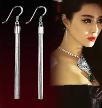 

2019 New Fashion Metal Joker Tassel Earrings Exaggerate Snake Chain Ear Drop Silver sterling 925 Long Earrings For Women Brincos