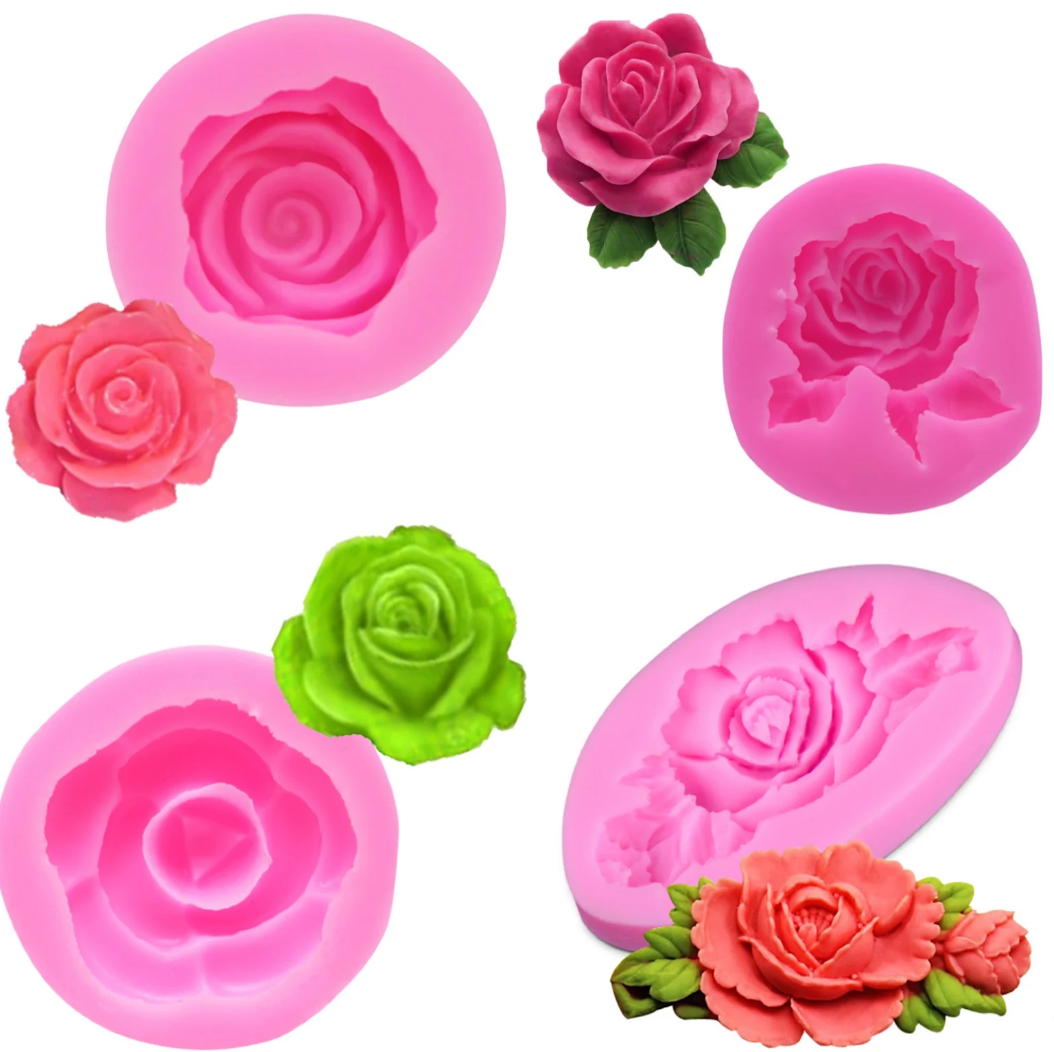 Chocolate Mould C1A5 SELL T1G4 3D Rose Flower Silicone Fondant Mold Cake Decor 
