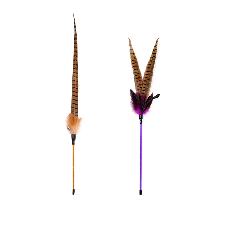 

Pheasant Tail Turkey Long Rod Feather Funny Cat Stick Cat Teaser Cat Toy