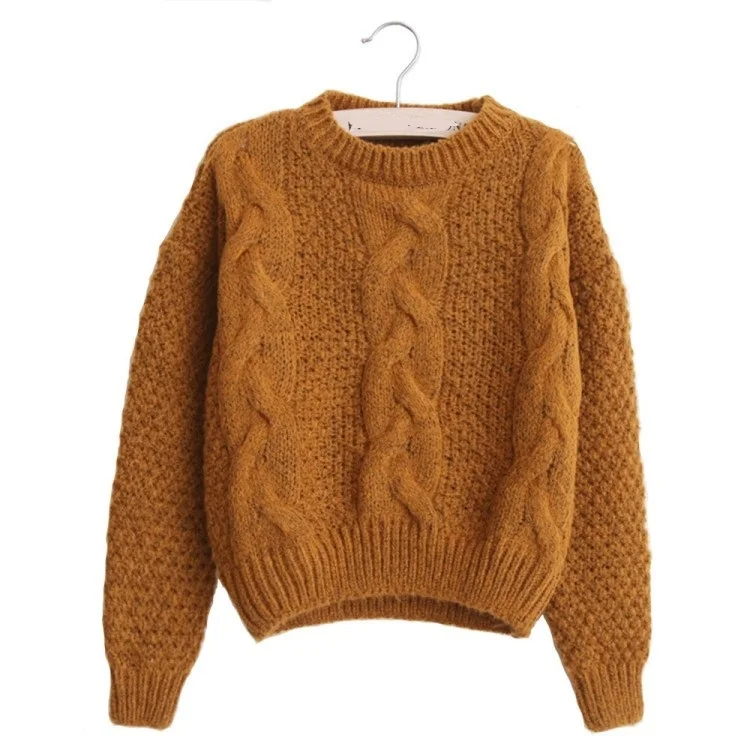 

Women Sweaters Warm Pullovers and Jumpers Crew Neck Mohair Pullover Twist Pull Jumpers Autumn Knitted Sweaters Christmas