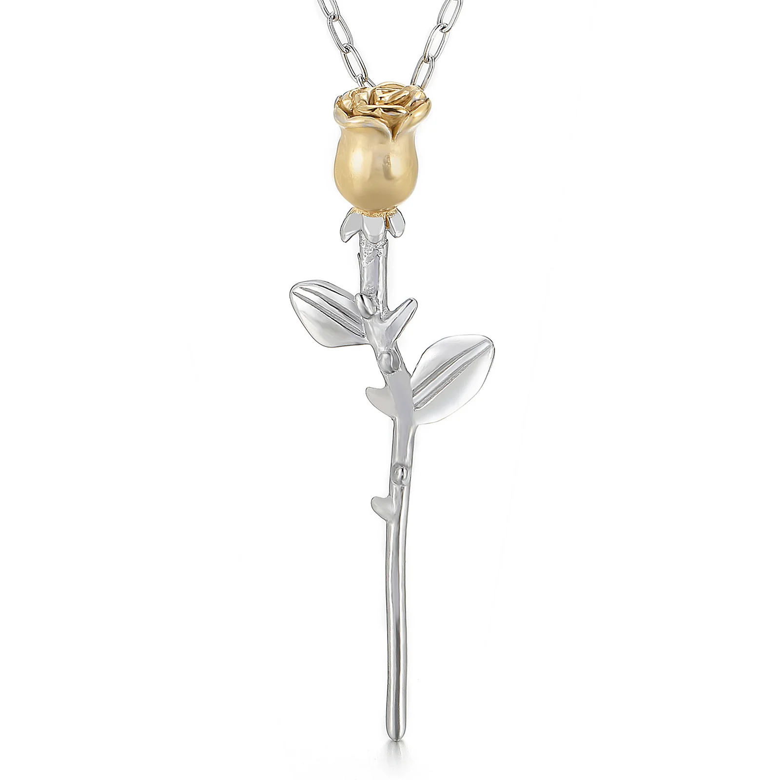 

Hip-hop High Quality Rose Flower Stainless Steel Woven Chain Necklace, Gold/silver