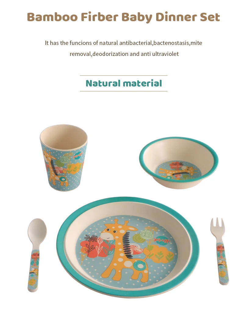 Leatchliving Bamboo Fiber Plates Set Dinnerware Tableware Bambu Fibre