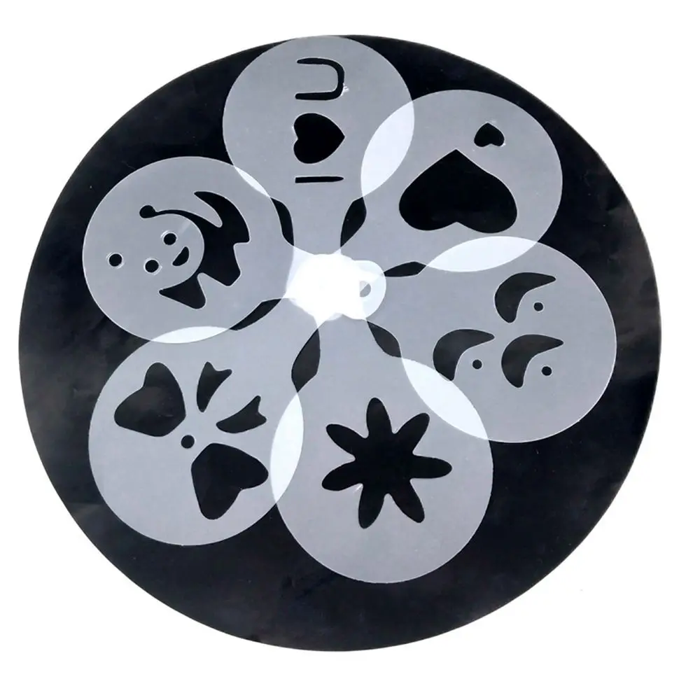 

Pack of 16 Cappuccino Coffee Barista Stencils Template Strew Pad Duster Spray, White