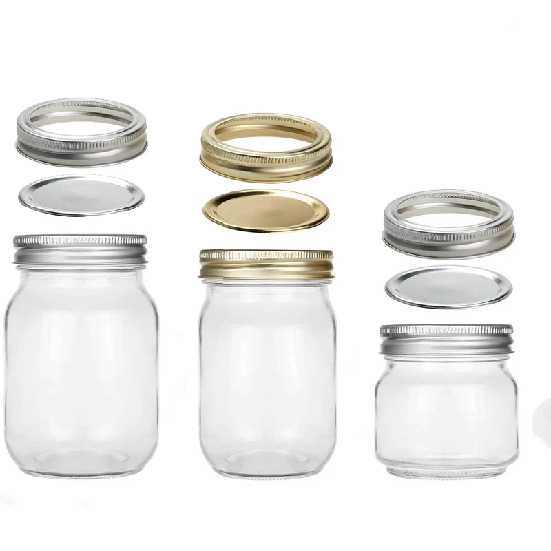 

Customized Glass Mini Wholesale Regular Mouth Canning 12 Oz Mason Jars In Bulk Salt And Pepper With Lid, Custom