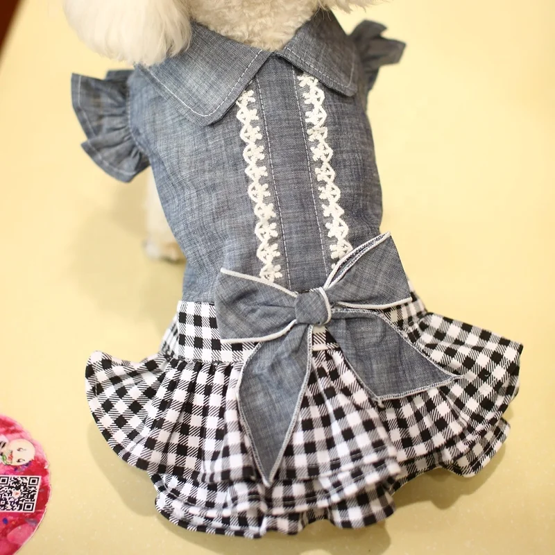 

2019 New Design luxury Denim coats for small dog clothing pet clothes