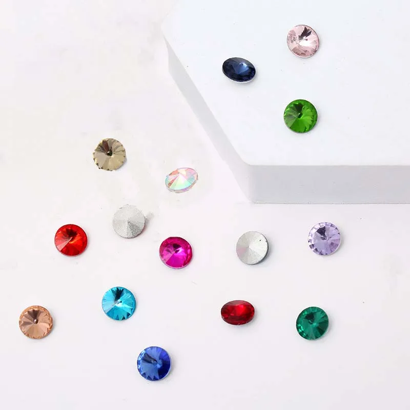 Fashion Nail Art Jewelry Ornament Rhinestones CZ Crystal Gemstone Diy Wedding Dress Decorative Accessories Round Glass Diamonds