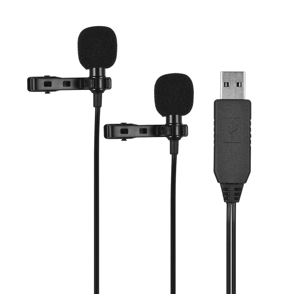 

Panvotech Portable mini clip type omnidirectional stereo USB lavalier condenser microphone microphone for PC computer