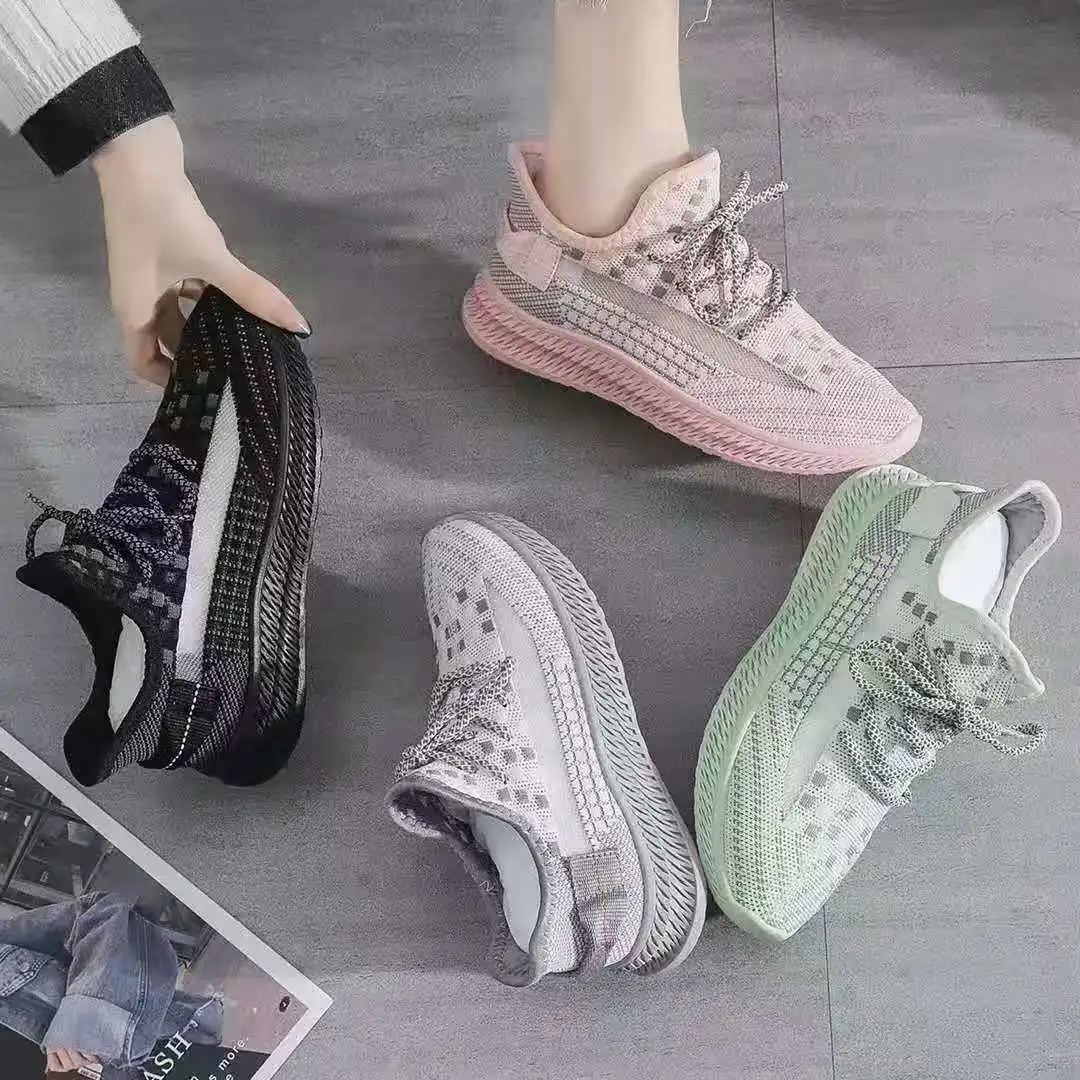 

made in China Best-selling shoes stock Top quality shoes fashion breathe and running sports shoes for women 2021, Multiple colour