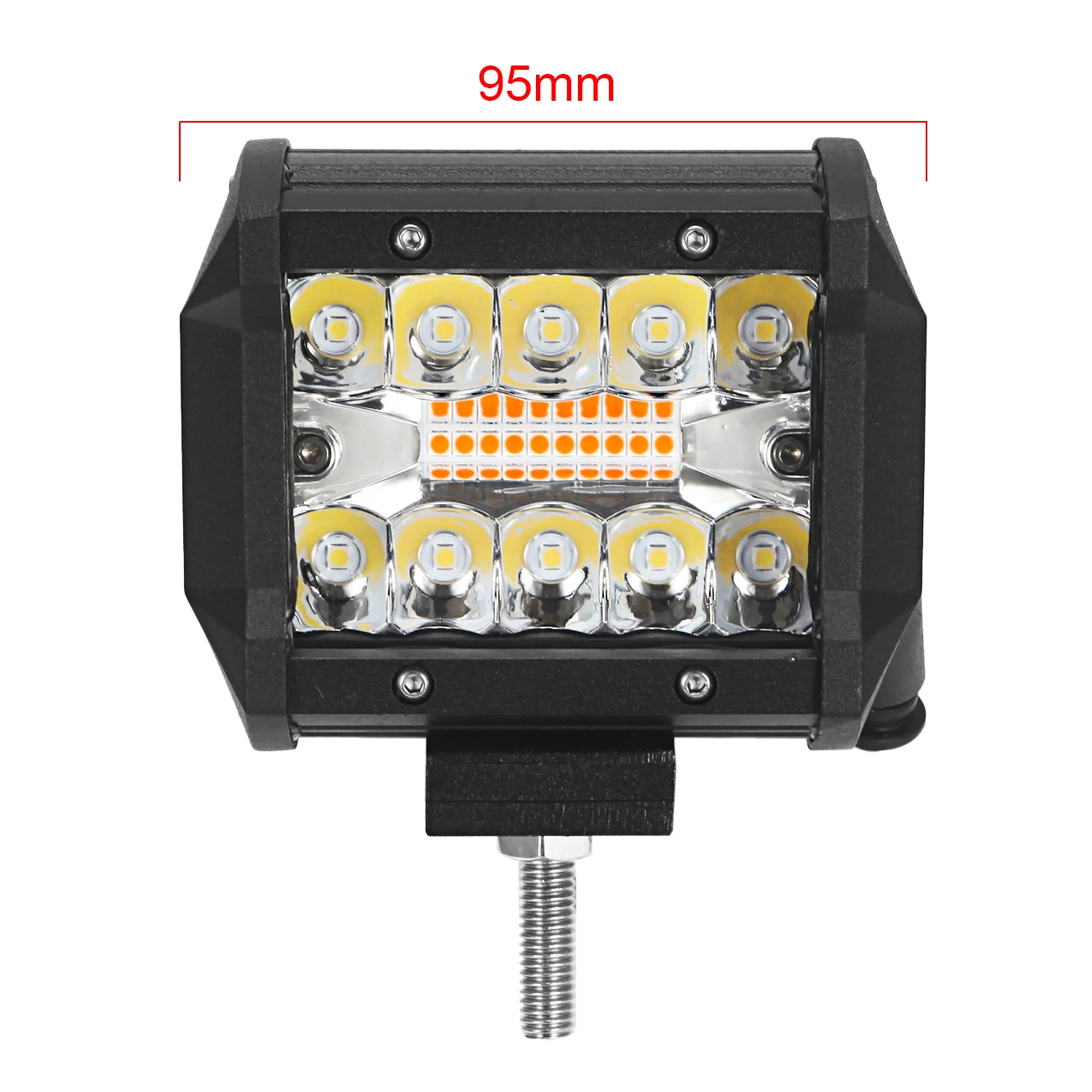 12v 4inch 60w Led Pod Flash Amber Strobe Light Bar 4x4 Offroad Atv Suv