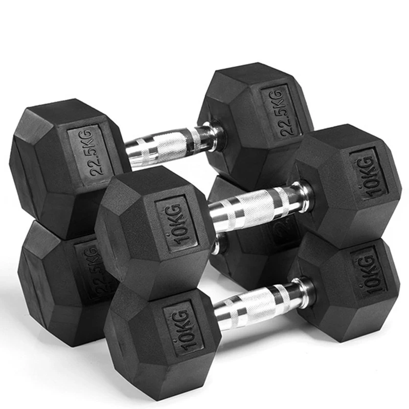 

SD-8001 Factory price commercial gym exercise equipment cast iron hex rubber dumbbells set for sale