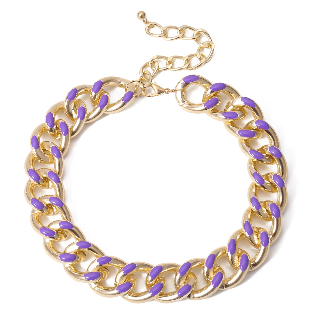 

Retro simple aluminum chain necklace Personality Geometric Symphony Clavicle Necklace