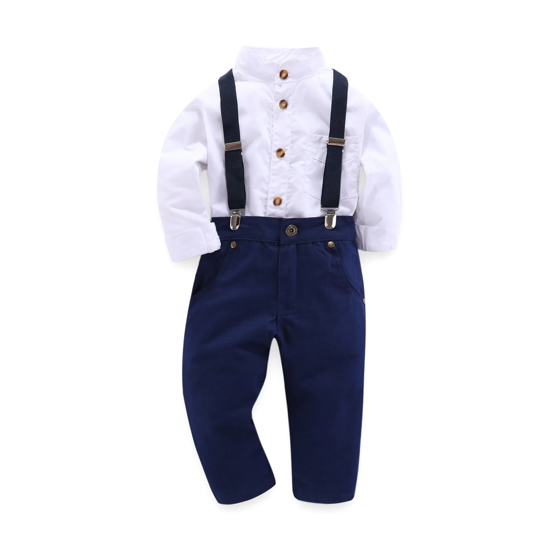 

Gentleman Baby Boy Clothing Sets Shirt Bib Trousers Clothes Set Boys British style Baby Boys' Clothing Sets, Dark blue, yellow