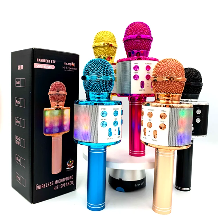 

Portable Handheld WS858L USB BT Wireless Karaoke Microphone Bring Their Own Audio