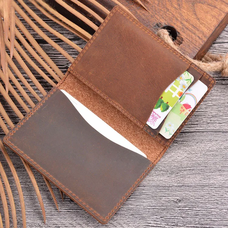 

kq158c Vintage America Style Fashion Card Wallet Genuine Leather Front Pocket Wallet, Customized