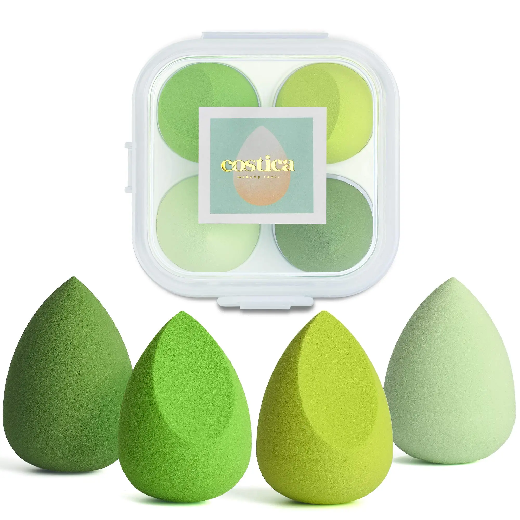 

4 Pieces Multi Colored Makeup Sponge Set Blender Beauty Puff Makeup Blender Flawless for Liquid Makeup Sponge Set