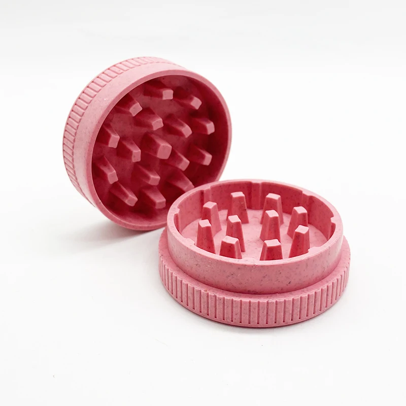 

RTS New Design Biodegradable Herb Grinder 54mm 2 Layers Eco-Friendly Tobacco High Quality Plastic Biodegradable Grinder Pink, 6 colors