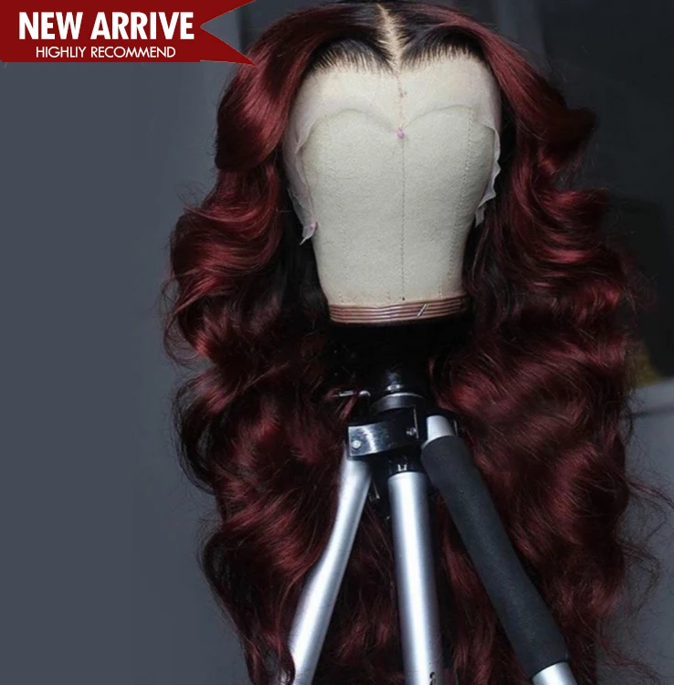 

30inch 99j Wig Human Hair 10a grade 13x4 Hd lace frontal Wig 99j burgundy Body Wave closure human hair wigs