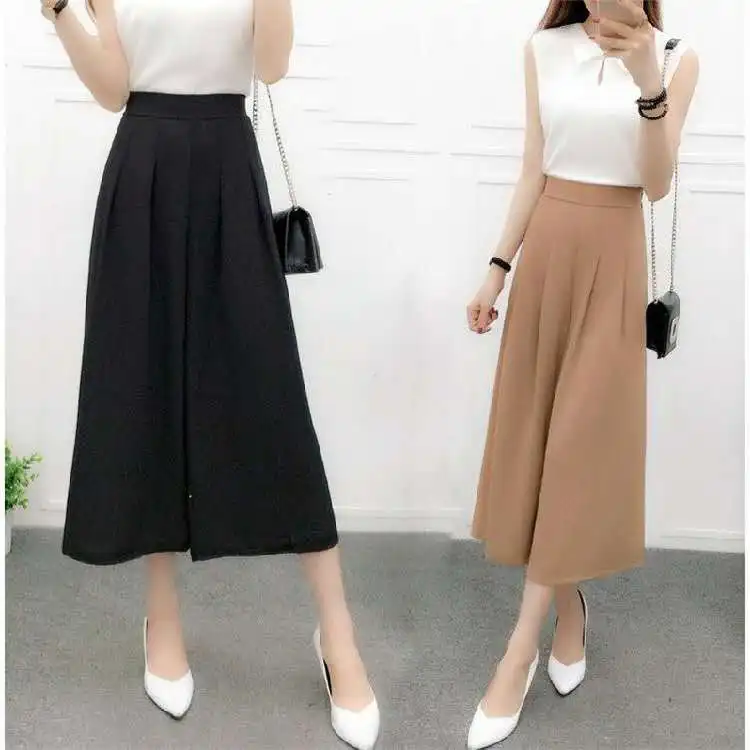 

Korean Slim Thin Cotton Linen Chiffon Loose High Waist Wide Leg Harem Pants