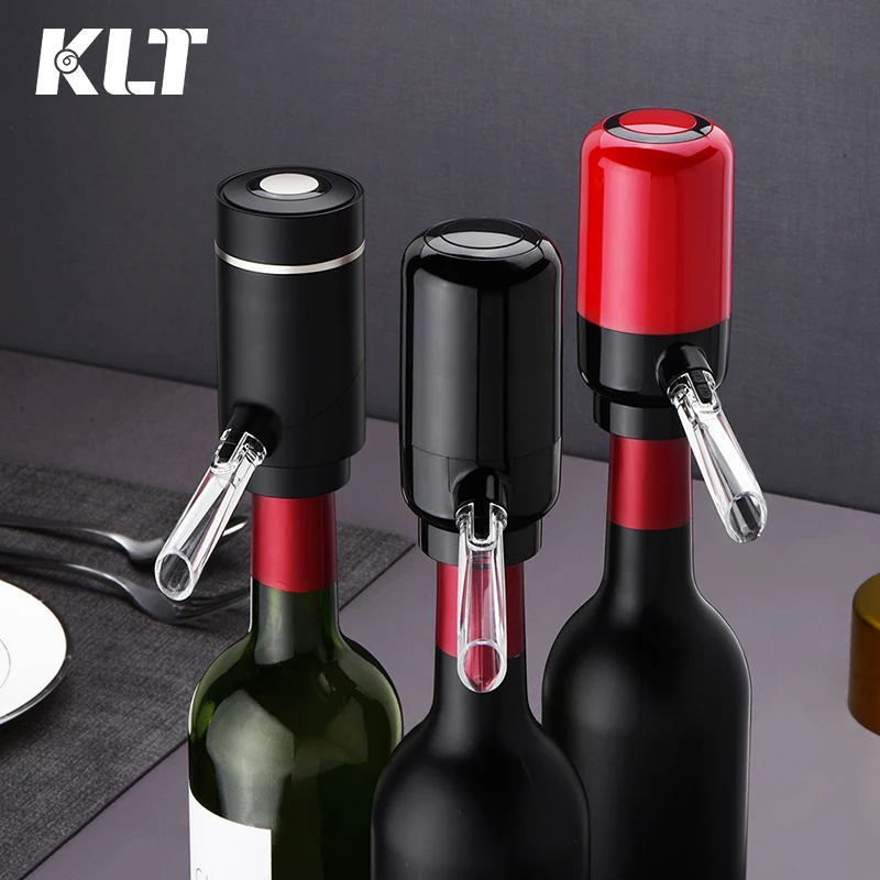 

Easily Control Plastic Wine Aerator Electric Wine Decanter Aerating For Amazon, Black,red