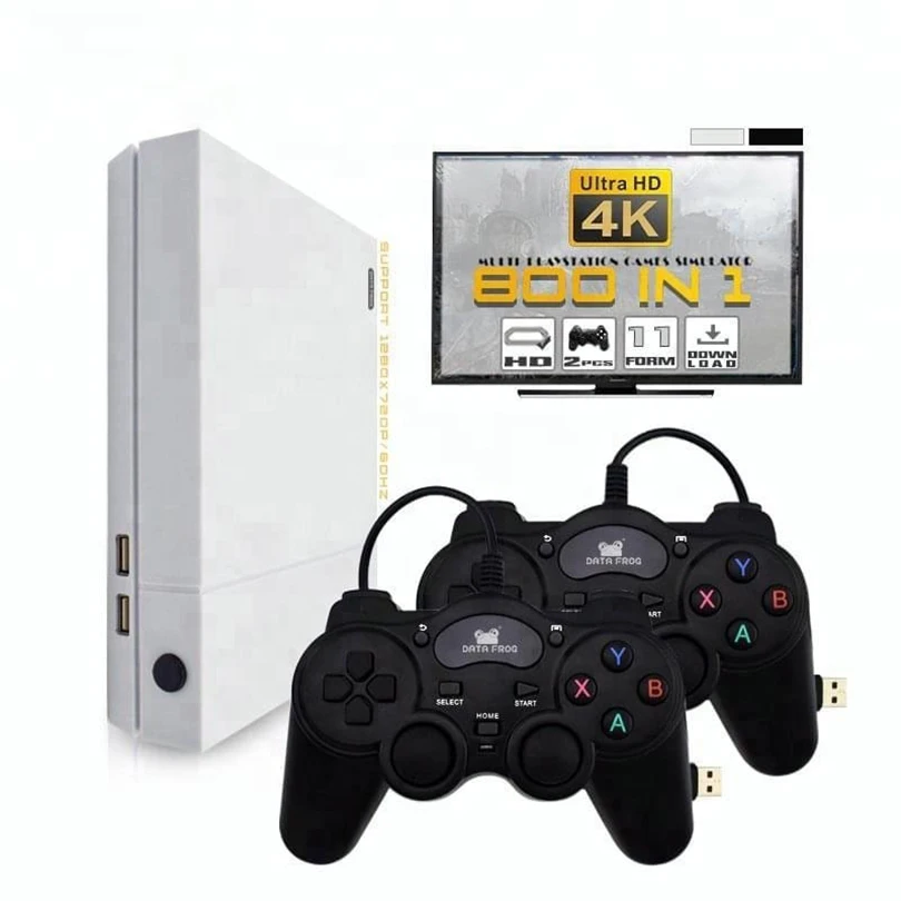 

Hot-sale Game 800 In 1 4K Family TV Video Game Console With Two Gamepads, White