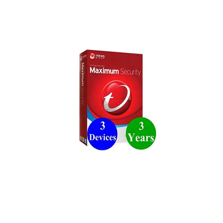 

High quality Antivirus Software Digital Key Trend Micro 2019 Maximum Security 3 year 3 user internet security