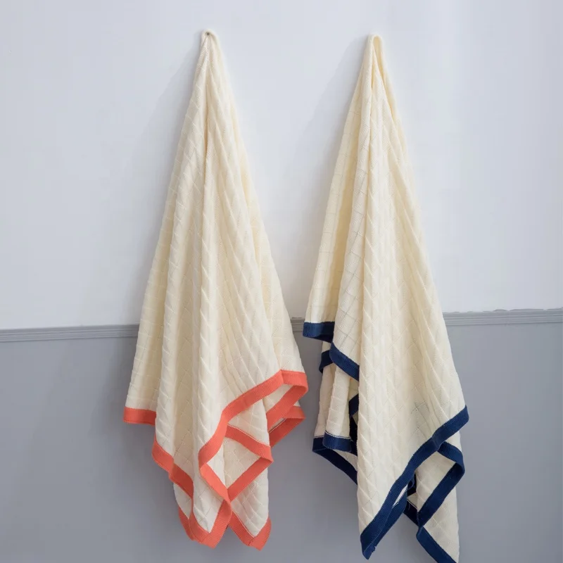 Soft 100% Cotton Crocheted Decoration for Office Break Picnic Travel Knitted Throw Blanket Modern LFL