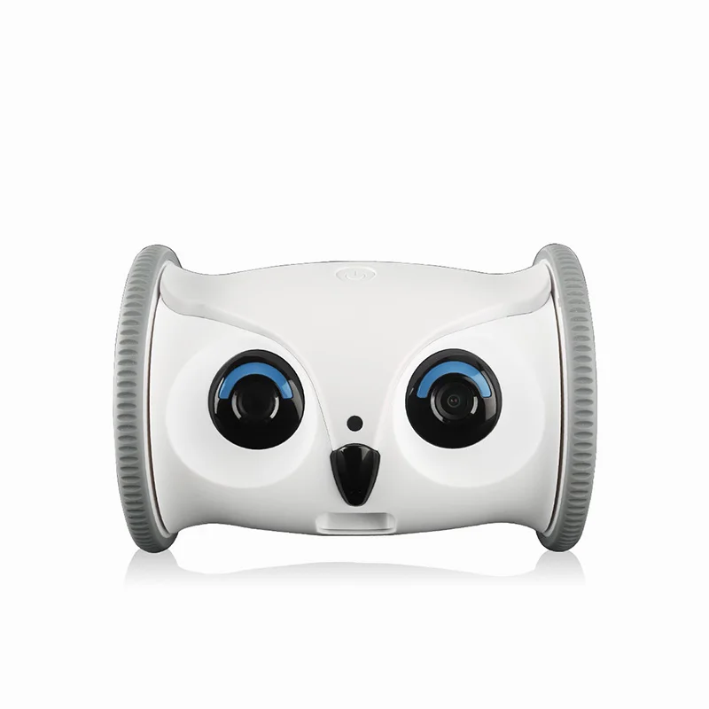 

Electronic dog cat Owl Robot toy automatic interactive smart Intelligent pet cat dog toys for pets, White