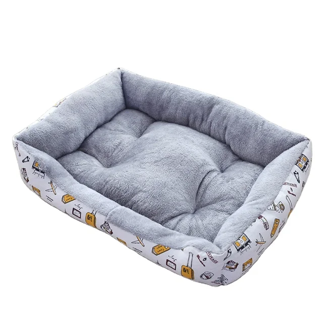 

High Quality Durable Using Pet Bed Velvet Non-slip Cloth Pp Cotton Square Pet Bed Mat, Light gray,yellow,blue,brown