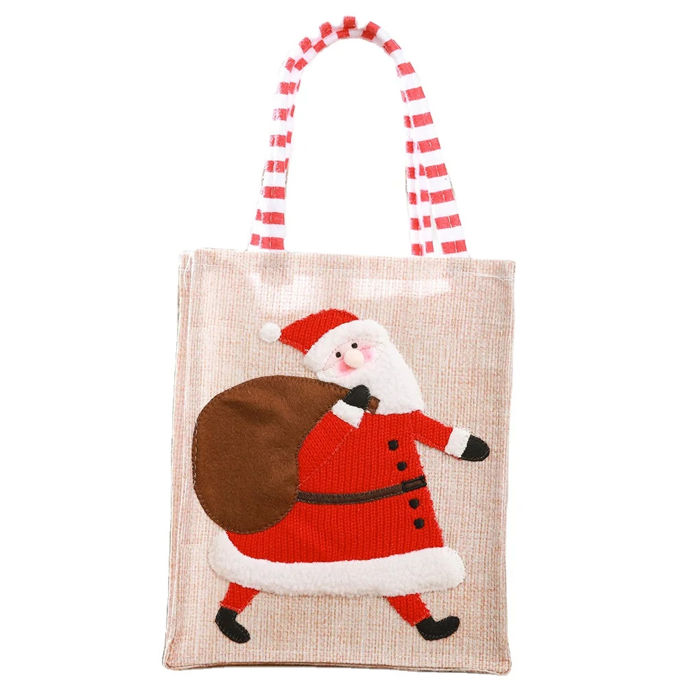 

Free shipping Linen three-dimensional embroidered gift bag children's candy gift bag creative colo tote bag